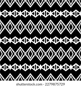 Vector geometric seamless pattern. Minimal ornamental background with abstract shapes. Black and white texture. Simple abstract ornament background. Dark repeat design for decor, fabric, cloth.