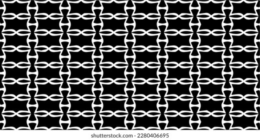 Vector geometric seamless pattern. Minimal ornamental background with abstract shapes. Black and white texture. Simple abstract ornament background. Dark repeat design for decor, fabric, cloth.