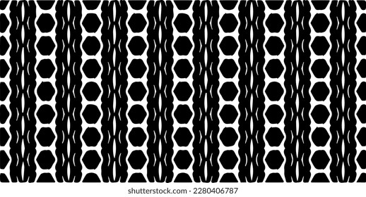 Vector geometric seamless pattern. Minimal ornamental background with abstract shapes. Black and white texture. Simple abstract ornament background. Dark repeat design for decor, fabric, cloth.