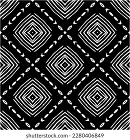 Vector geometric seamless pattern. Minimal ornamental background with abstract shapes. Black and white texture. Simple abstract ornament background. Dark repeat design for decor, fabric, cloth.