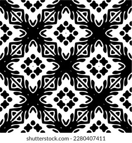 Vector geometric seamless pattern. Minimal ornamental background with abstract shapes. Black and white texture. Simple abstract ornament background. Dark repeat design for decor, fabric, cloth.