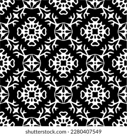 Vector geometric seamless pattern. Minimal ornamental background with abstract shapes. Black and white texture. Simple abstract ornament background. Dark repeat design for decor, fabric, cloth.