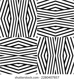 Vector geometric seamless pattern. Minimal ornamental background with abstract shapes. Black and white texture. Simple abstract ornament background. Dark repeat design for decor, fabric, cloth.