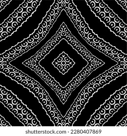 Vector geometric seamless pattern. Minimal ornamental background with abstract shapes. Black and white texture. Simple abstract ornament background. Dark repeat design for decor, fabric, cloth.