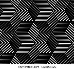 Vector geometric seamless pattern. Modern geometric background with hexagonal tiles.