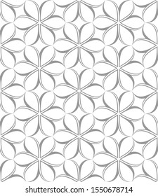 Vector geometric seamless pattern. Modern geometric background with abstract flowers.