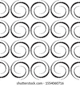 Vector geometric seamless pattern. Modern geometric background with curls of dots.