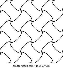 Vector geometric seamless pattern. Modern geometric background with curly tiles.