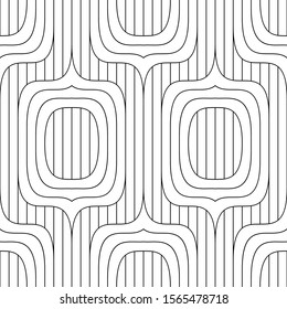 Vector geometric seamless pattern. Modern geometric background. A grid of thin curved lines.