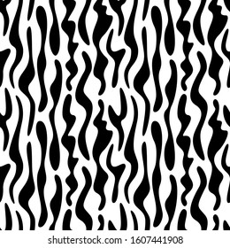 Vector geometric seamless pattern. Modern monochrome geometric background with spots of irregular foma.
