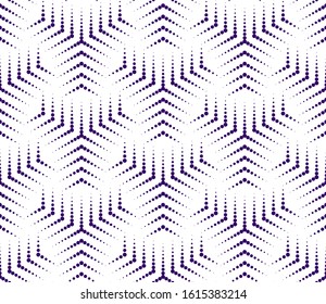 Vector geometric seamless pattern. Modern geometric background. Lattice with hexagonal cells made of dots.