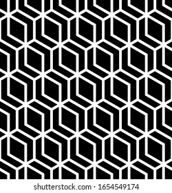 Vector geometric seamless pattern. Modern geometric background. Mesh with hexagonal cells.