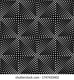 Vector geometric seamless pattern. Modern geometric background with squares made of dots.