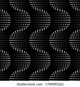 Vector geometric seamless pattern. Modern geometric background with circles made of dots.