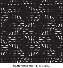 Vector geometric seamless pattern. Modern geometric background with circles made of dots.