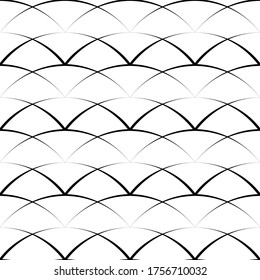 Vector geometric seamless pattern. Modern geometric background. Repeating geometric pattern with half circles