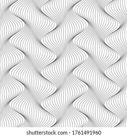 Vector geometric seamless pattern. Modern geometric background with delicate curving threads.