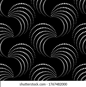 Vector geometric seamless pattern. Modern geometric background. Repeating geometric pattern with semicircles of dots.