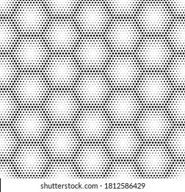 Vector geometric seamless pattern. Modern geometric background
with hexagonal dotted tiles.
