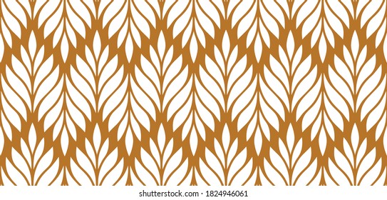 Vector geometric seamless pattern. Modern stylish floral background with leaves.