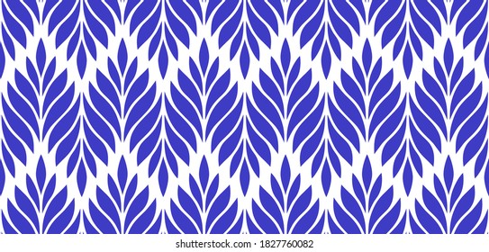 Vector geometric seamless pattern. Modern stylish floral background with leaves.