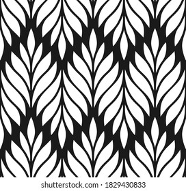 Vector geometric seamless pattern. Modern stylish floral background with leaves.