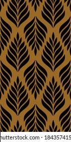 Vector geometric seamless pattern. Modern stylish floral background with leaves.