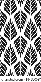 Vector geometric seamless pattern. Modern stylish floral background with leaves.
