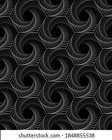 Vector geometric seamless pattern. Modern geometric background. Hexagonal mesh.