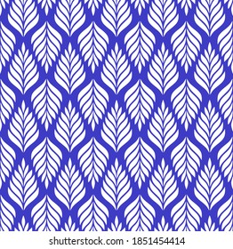 Vector geometric seamless pattern. Modern stylish floral background with leaves.