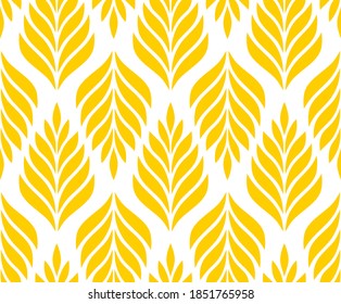 Vector geometric seamless pattern. Modern stylish floral background with leaves.