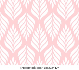 Vector geometric seamless pattern. Modern stylish floral background with leaves.