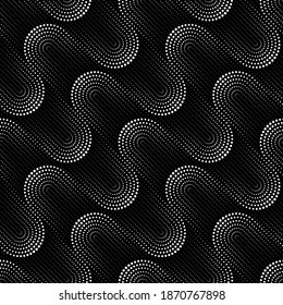 Vector geometric seamless pattern. Modern geometric background with dotted circles.