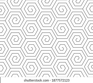 Vector geometric seamless pattern. Modern geometric background with hexagonal tiles.