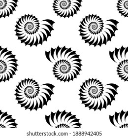 Vector geometric seamless pattern. Modern geometric background. Repeating geometric pattern with spirals.