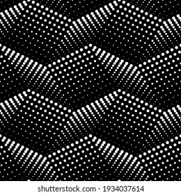 Vector geometric seamless pattern. Modern geometric background with dot-filled surfaces.