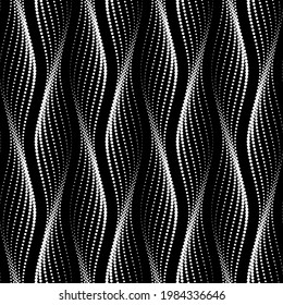 Vector geometric seamless pattern. Modern geometric background with wavy dots threads.