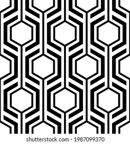 Vector geometric seamless pattern. Modern geometric background with hexagonal tiles.