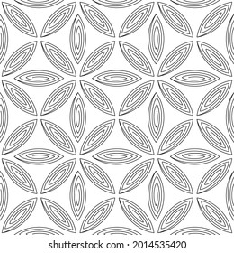 Vector geometric seamless pattern. Modern geometric background with abstract flowers.