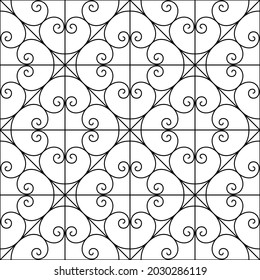 Vector geometric seamless pattern. Modern geometric background with curls.