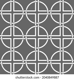 Vector geometric seamless pattern. Modern geometric with intersecting circles and squares ..