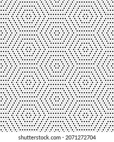 Vector geometric seamless pattern. Modern geometric background with dotted hexagons.