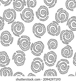 Vector geometric seamless pattern. Modern stylish floral background with circle