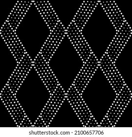 Vector geometric seamless pattern. Modern geometric background. Dotted diamond mesh.