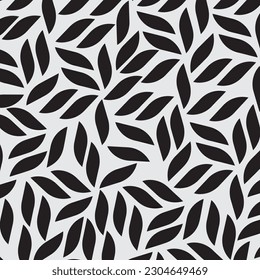 Vector geometric seamless pattern. Modern stylish floral background with leaves.