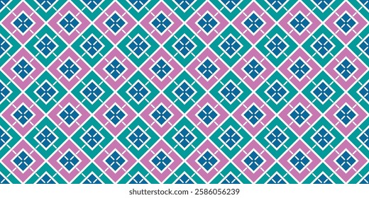 Vector geometric seamless pattern. Modern texture with lines, stripes, and rhombuses. Simple abstract geometry graphic design.