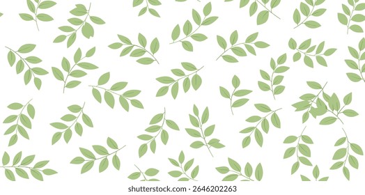 Vector geometric seamless pattern. Modern stylish floral background with leaves.