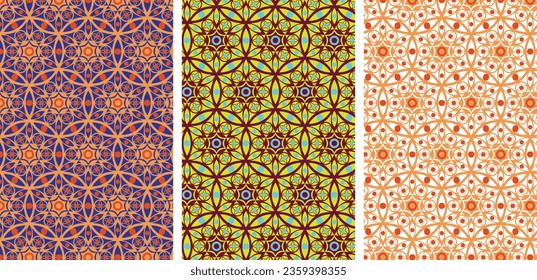 Vector. Geometric seamless pattern on various backgrounds. Circle pattern for fabric, prints, web. Background colors could be easily updated.