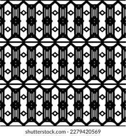 Vector geometric seamless pattern. Ornamental background with abstract shapes. Black and white texture. Abstract ornament background. Dark repeat design for decor, fabric, cloth.Abstraction art.