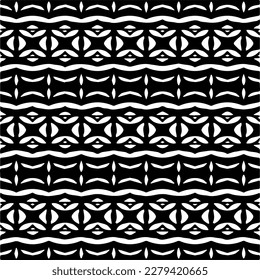 
Vector geometric seamless pattern. Ornamental background with abstract shapes. Black and white texture. Abstract ornament background. Dark repeat design for decor, fabric, cloth.Abstraction art.
